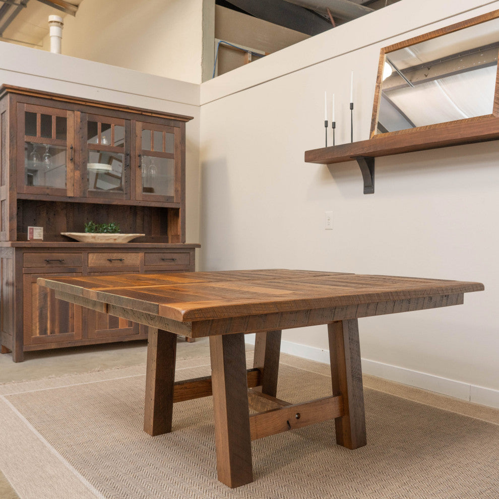 Thornwood Square Reclaimed Barnwood Dining Table, Natural, 72"x72", None