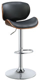 Acme Camila 3PC Swivel Adjustable 25-33 Stool Black PU and Walnut 96753