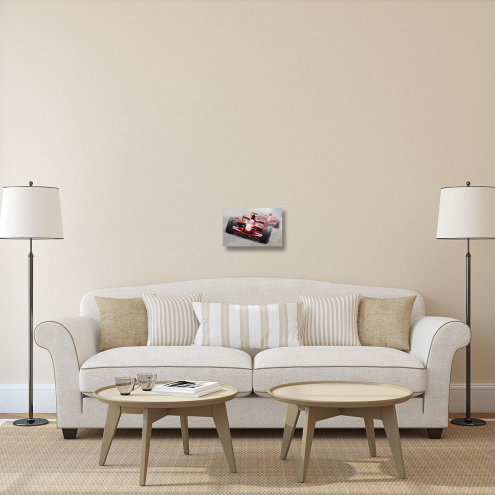 "Ferrari F1 Race Watercolor" Fine Art Print