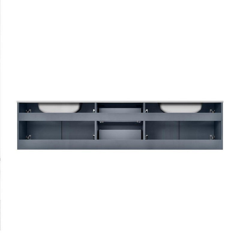 Geneva Transitional Dark Grey 72" Double Vanity with 30" Led Mirrors
