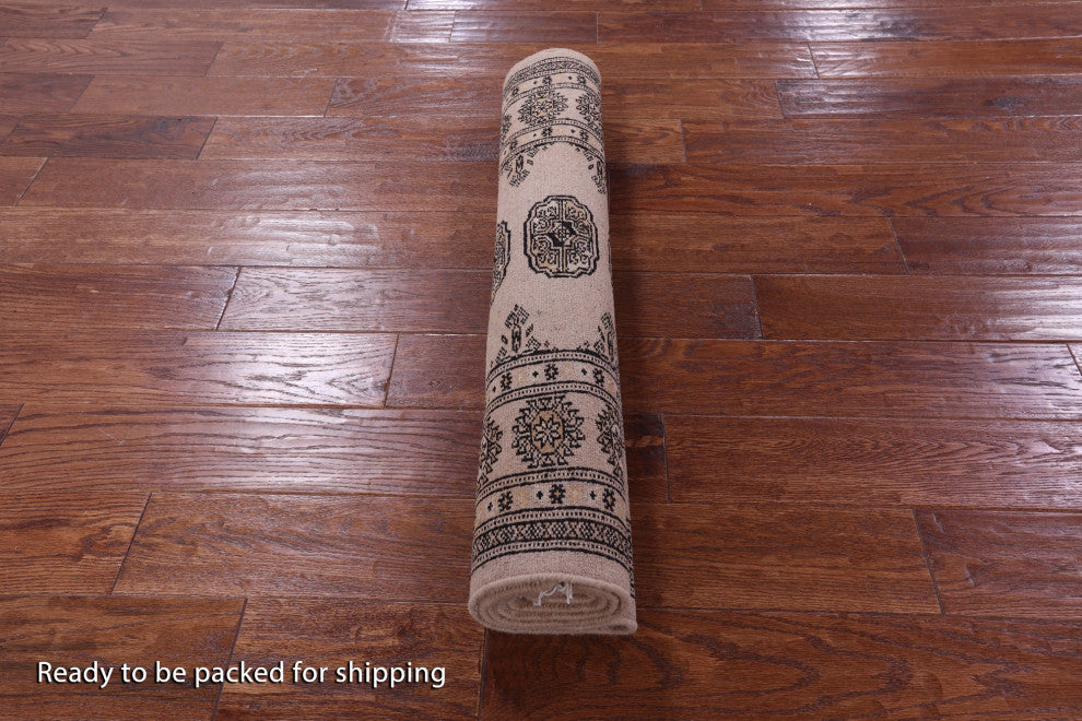 3' 1" X 5' 3" Handmade Silky Bokhara Wool Rug - Q13806