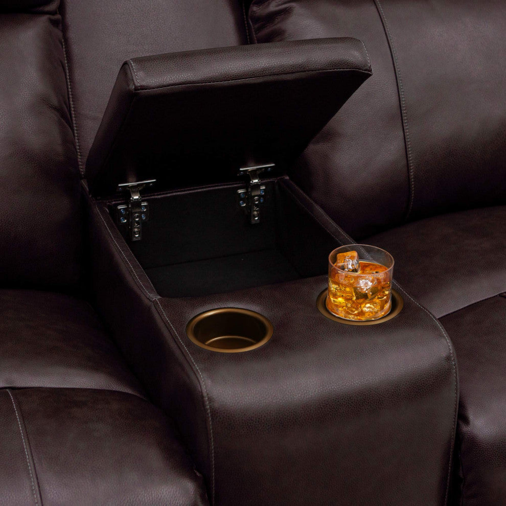 Seatcraft Octavius Home Theater Seating, Brown, Loveseat