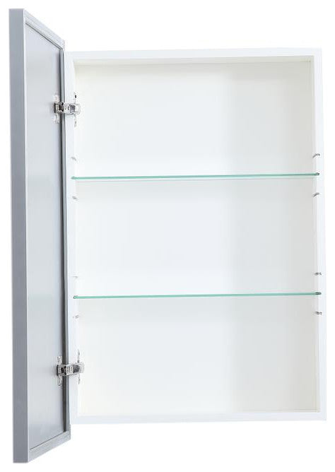 Metal Mirror Medicine Cabinet 20"x28", Silver Finish