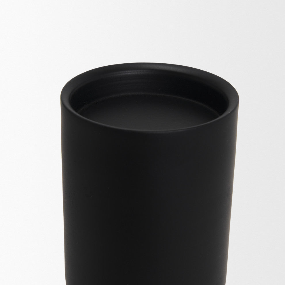 Qamra Medium Black Metal Pillar Candle Holder