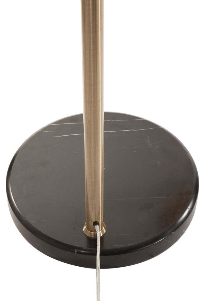 Luna Bella Arc Floor Lamp - 92", Weathered Brass, Dimmer Switch, Marble Base, Weathered Brass