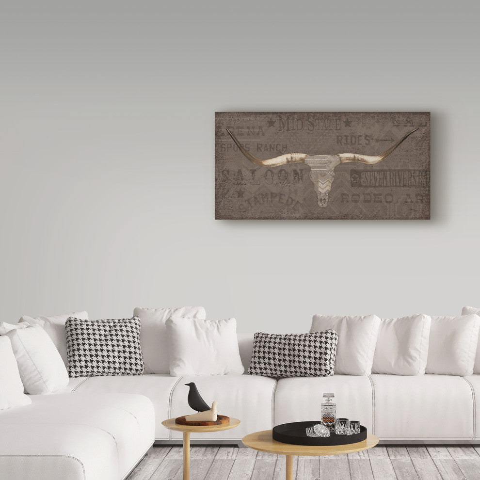Wellington Studio ''Longhorn I Taupe'' Canvas Art, 47"x24"