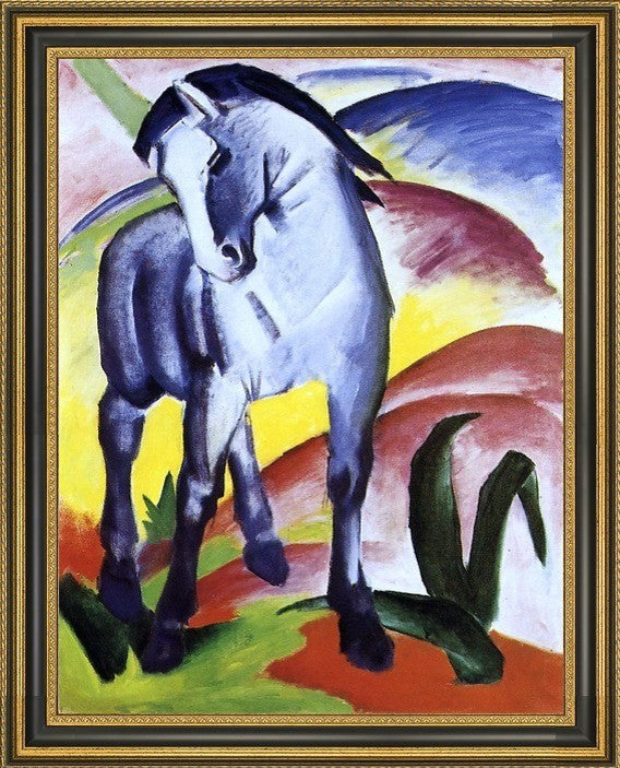 Franz Marc Blue Horse I - 18" x 24" Framed Premium Canvas Print