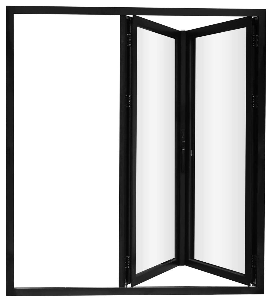 Patio Bi-Fold Door Open Right to Left 72"x96", 2-panel, Black Color, Low E Glass