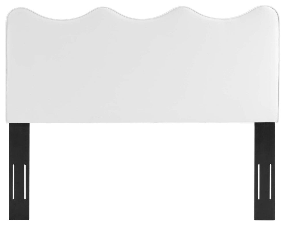 Headboard, Full Queen Size, Velvet, White, Modern Contemporary, Bedroom Master