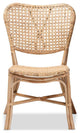 Nadira Modern Bohemian Natural Brown Finished Rattan Dining Chair