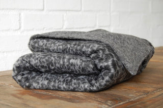 Grey Leopard Wool Blanket
