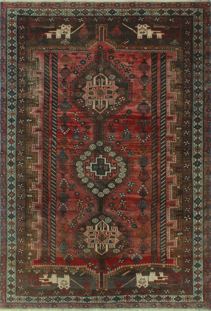 Fine Vintage Distressed Brisenia Rust Rug