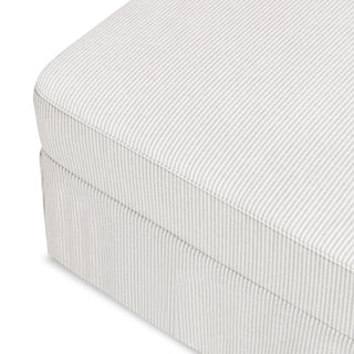 Crawford Gliding Ottoman, Fog Chatham Stripe Performance Eco-Weave