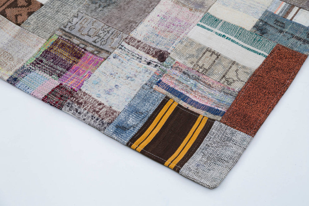 Rug N Carpet - Handmade Anatolian 6' 6'' x 9' 11'' Rustic Patchwork Kilim Rug