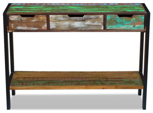 vidaXL Solid Reclaimed Wood Sideboard Side Console Table Highboard 3 Drawers