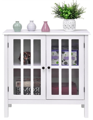Durable Sideboard Buffet Cabinet with Glass Panel