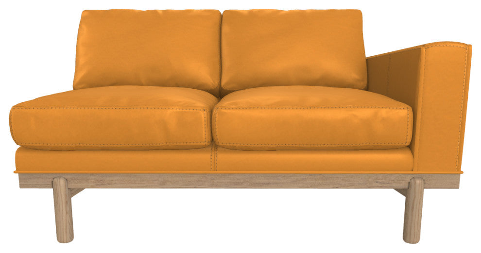 Cantor Right Arm Leather Sofa, Finish: Dove, Leather: Saffron
