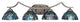 Zilo 4 Light Bath Bar, Graphite Finish, 7" Blue Mosaic Tiffany Glass