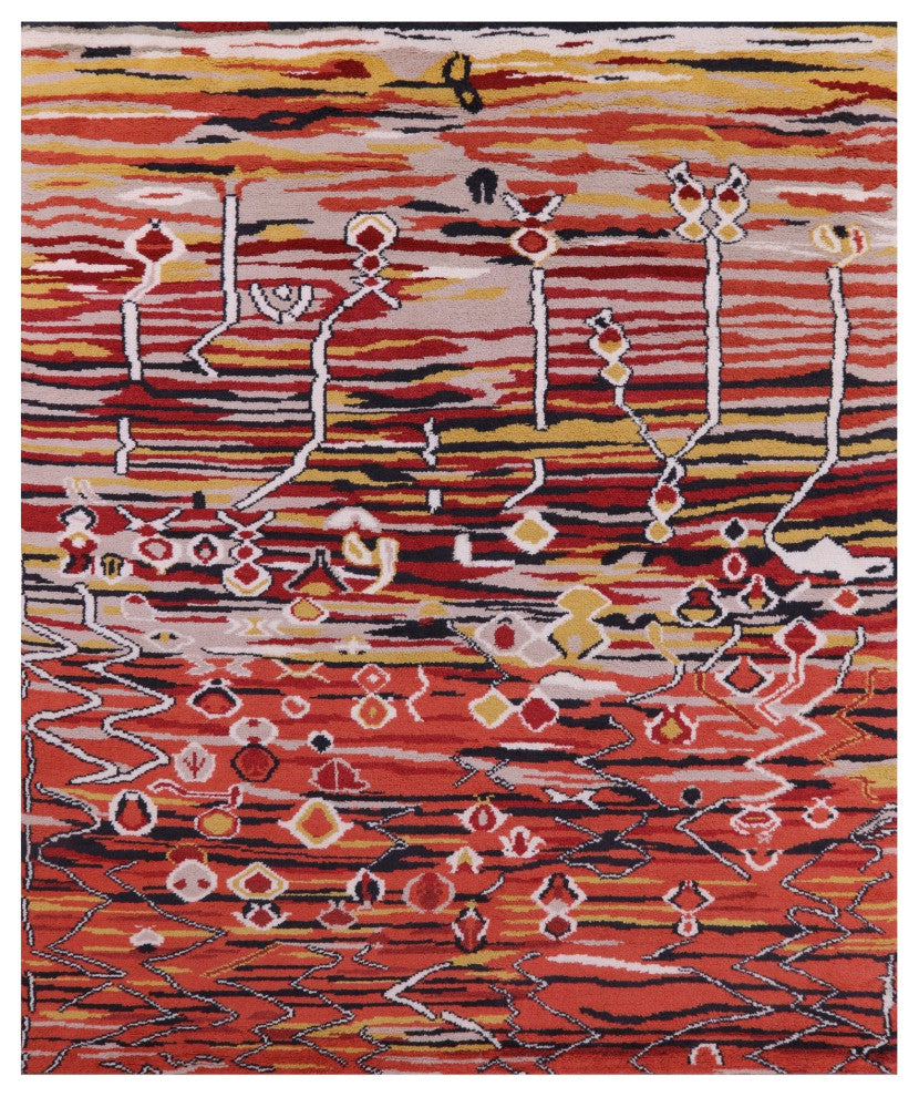 8' 4" X 10' 0" Moroccan Handmade Wool Rug Q9277
