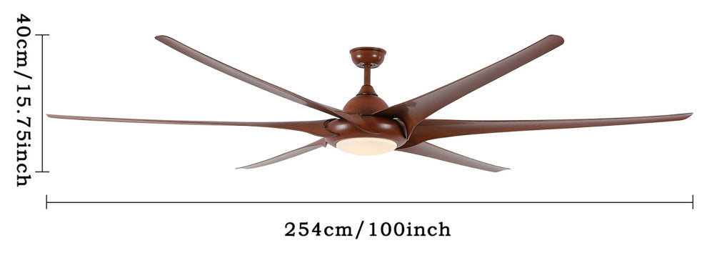 100" ABS Ceiling Fans With Lights And Remote, Walnut