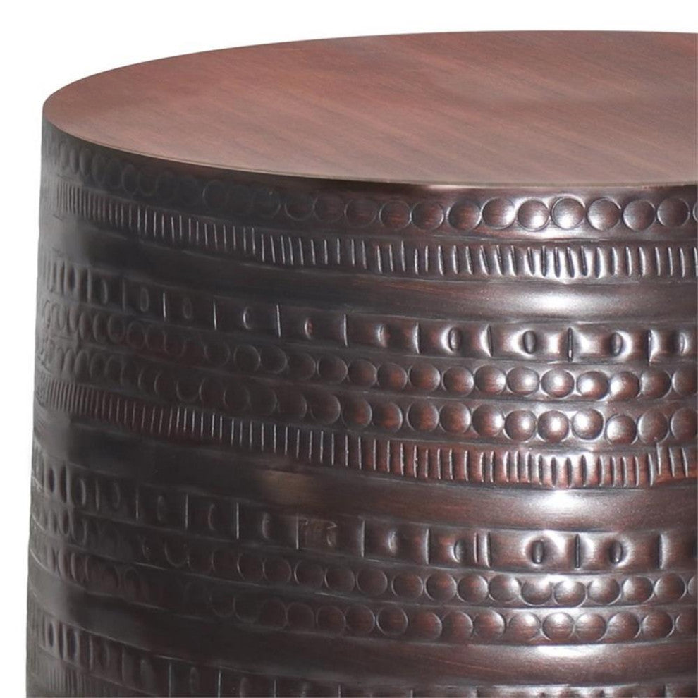 Johnsen Boho 15" Wide Metal Large Accent Side Table, Oil Rubbed Bronze