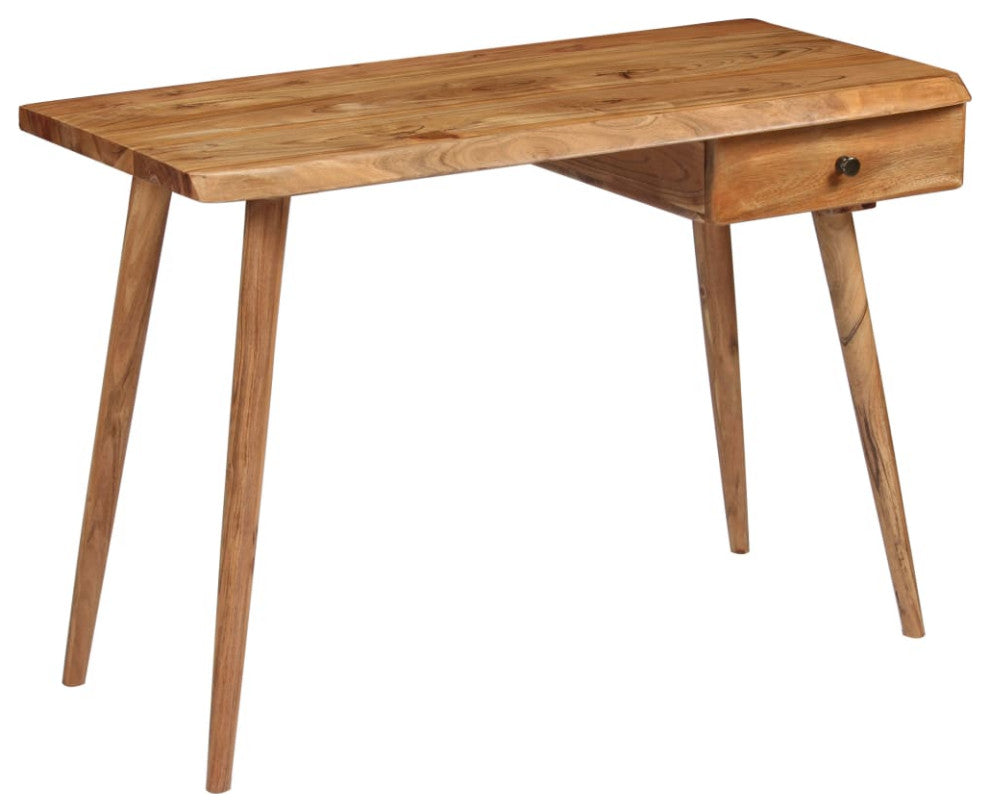 vidaXL Writing Table Home Office Computer Desk Workstation Solid Acacia Wood
