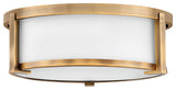 Hinkley Lowell 13.25" Sm Flush Mount Ceiling Light, Brushed Bronze + Etched Opal