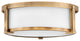 Hinkley Lowell 13.25" Sm Flush Mount Ceiling Light, Brushed Bronze + Etched Opal