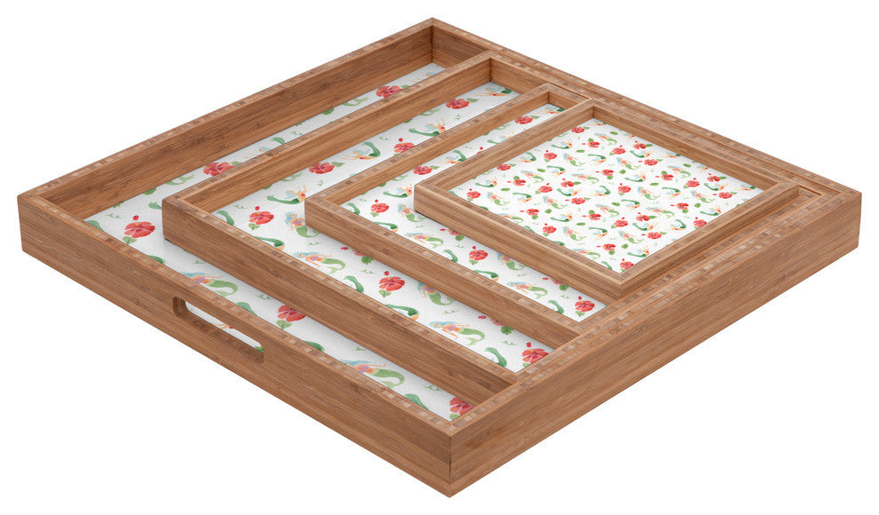 Deny Designs Wonder Forest Mystical Mermaids Square Tray