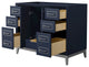 Marlena 42" Dark Blue Single Vanity, No Top, No Sink, Nickel Trim