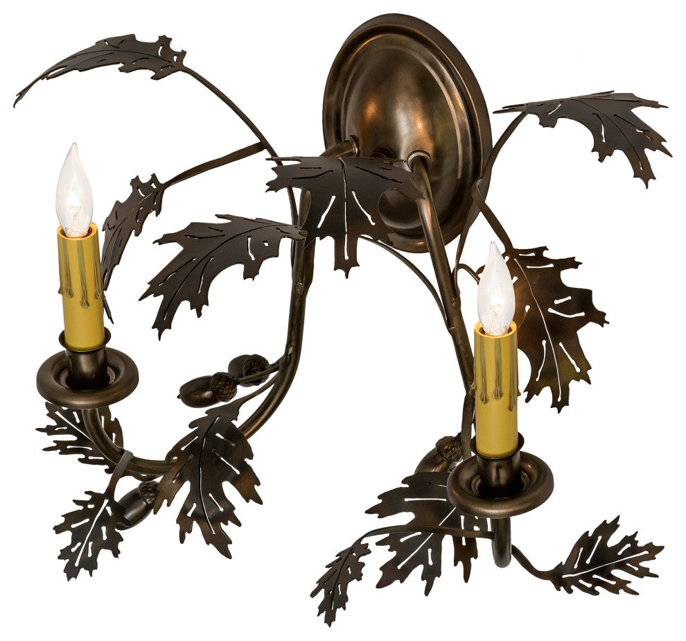 16W Oak Leaf & Acorn 2 LT Wall Sconce