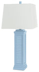 Shutter 32" Blue Polyresin Coastal Table Lamp WithUSB, Set of 2