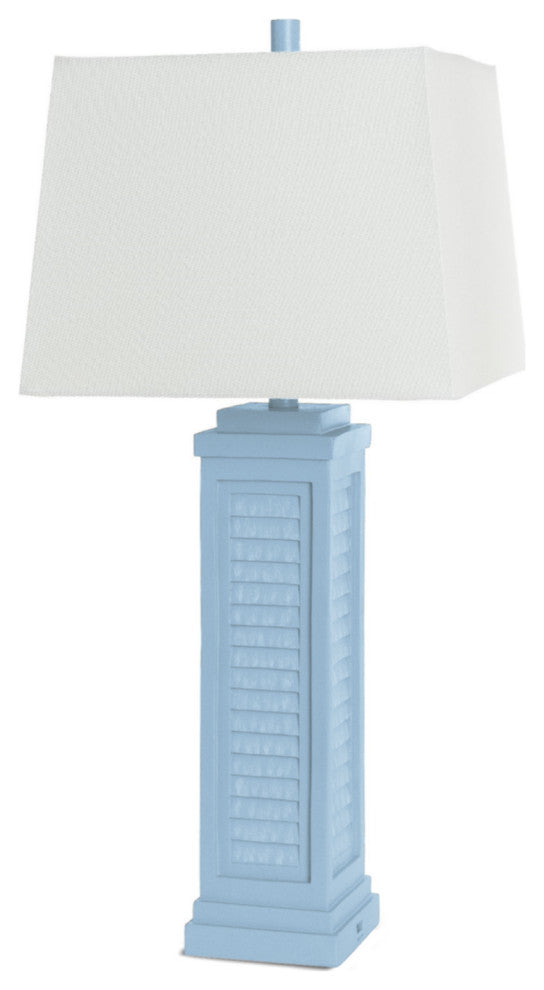 Shutter 32" Blue Polyresin Coastal Table Lamp WithUSB, Set of 2