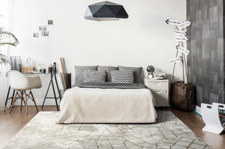 Dynamic Rugs Gold 7.10x10.10 Polyester Area Rug 1354-897 Cream/Silver/Gold