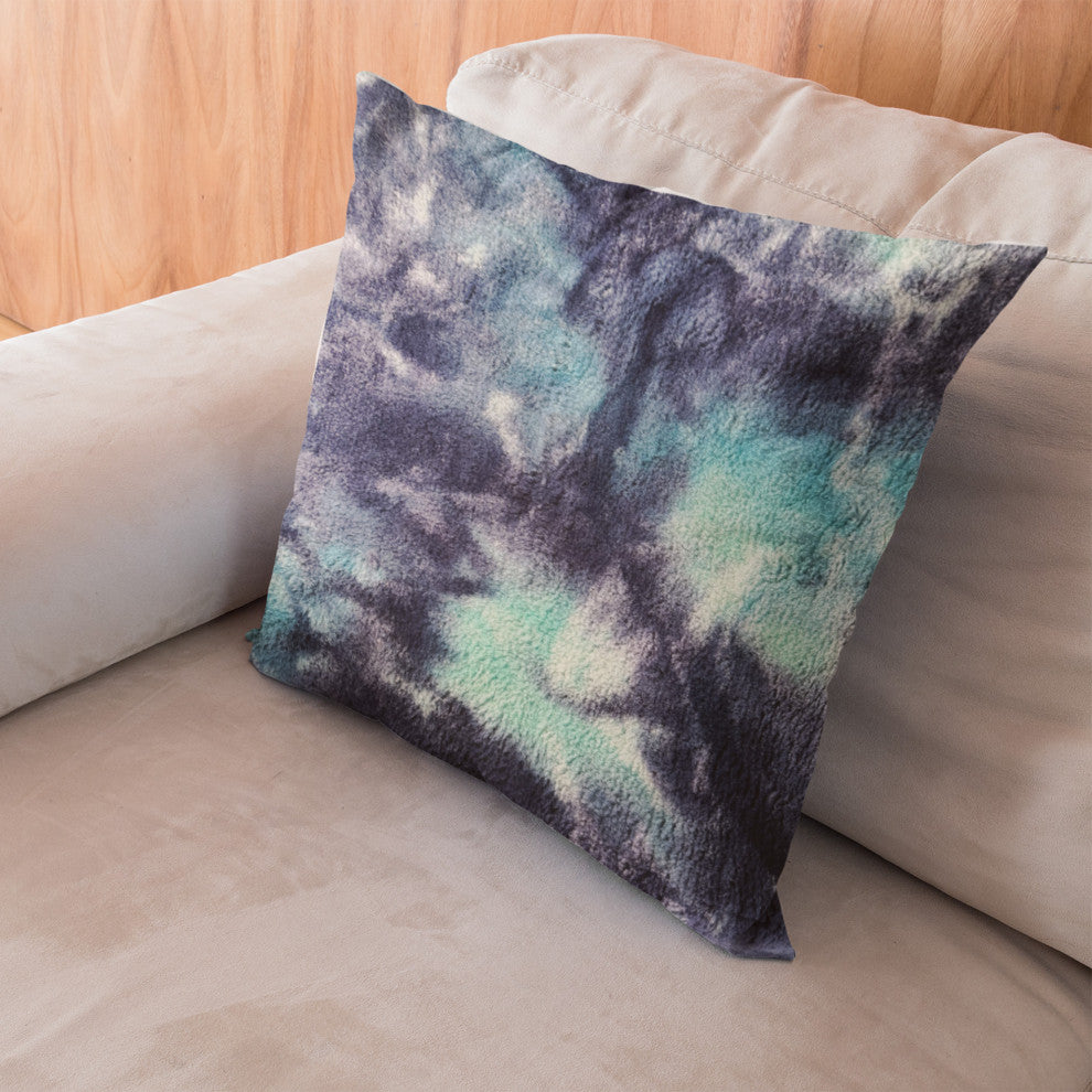 Plutus Blue Fureal Faux Fur Luxury Throw Pillow, Blue, 24" x 24"