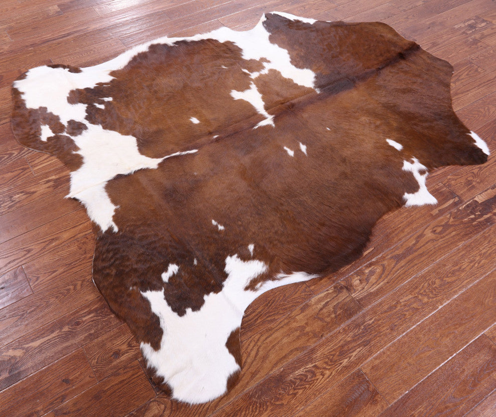 7' 0" X 6' 1" Organic Natural Hair-On Cowhide Area Rug C1631