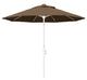 9' White Collar Tilt Lift Fiberglass Rib Aluminum Umbrella, Cocoa