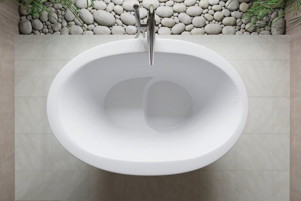 Aquatica True Ofuro Freestanding Stone Japanese Soaking Bathtub