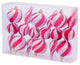6" Red Finial Ornament With White Glitter Swirls, 6 Pack