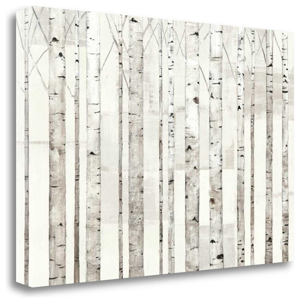 "Birch Trees On White" By Avery Tillmon, Giclee Print on Gallery Wrap Canvas