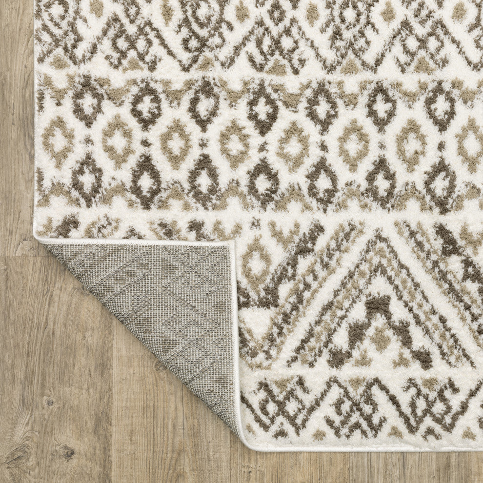 Patterson Updated Lodge Brown/ Beige Area Rug, 9'10" X 12'9"