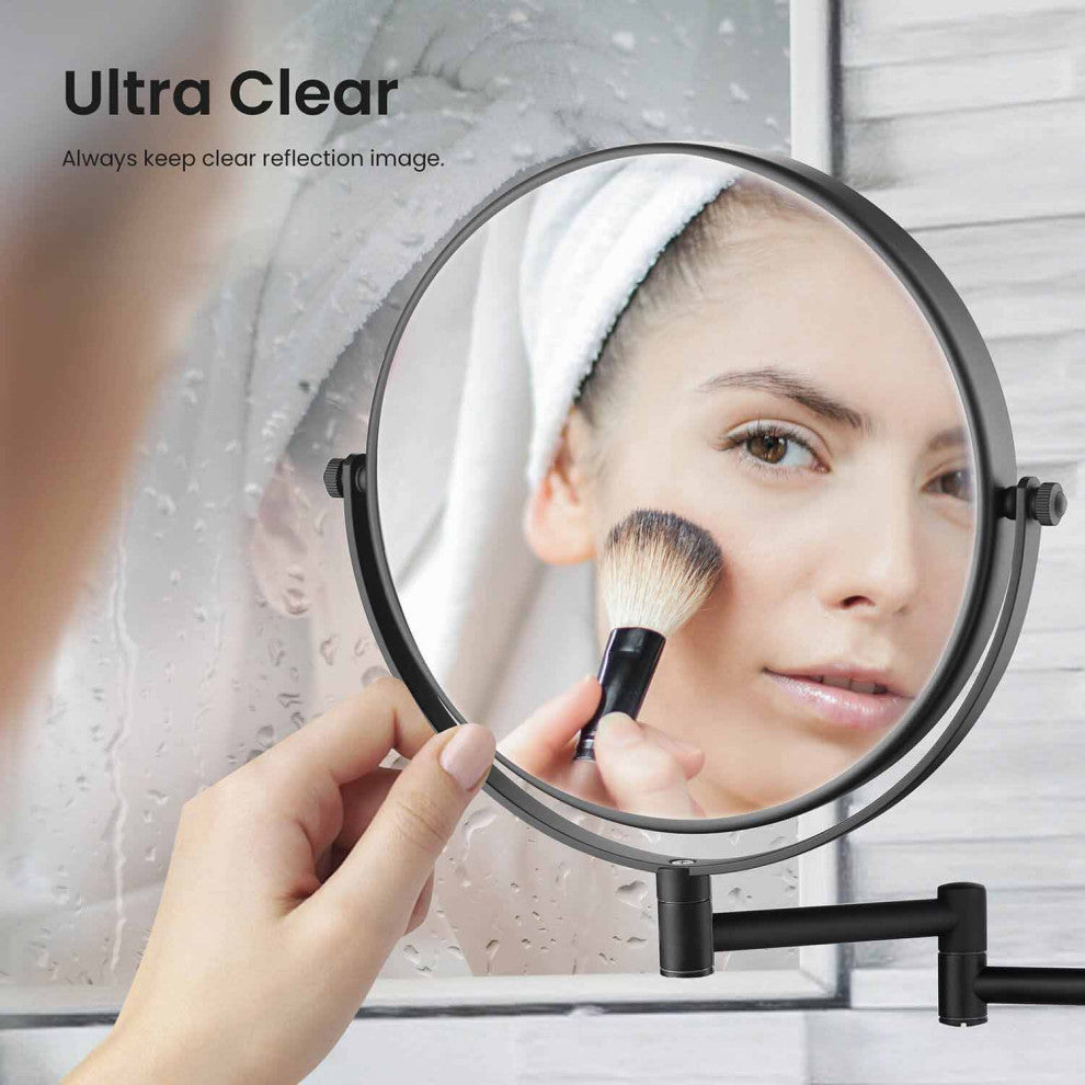 Circular Magnifying Makeup/shaving Mirror, Matte Black