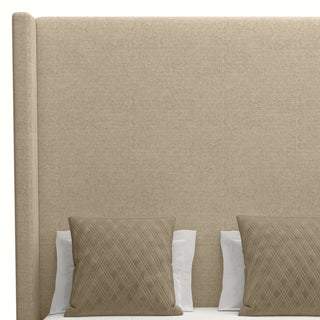 Nativa Interiors Aylet Plain Bed, Flax, California King, High Headboard