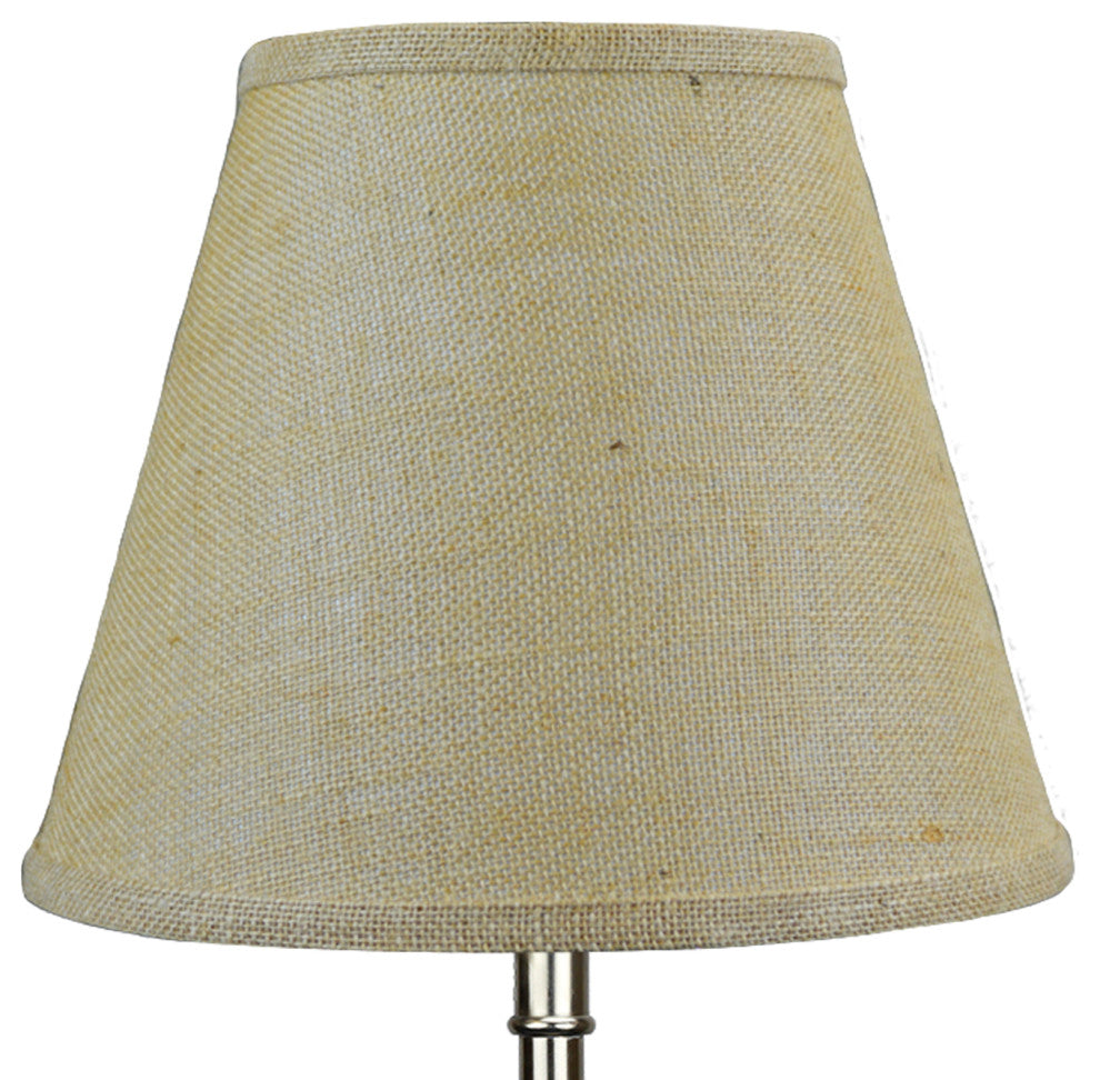 Fenchel Shades 6"x11"x9" Brass Spider Attachment Empire Lamp Shade, Burlap Natur