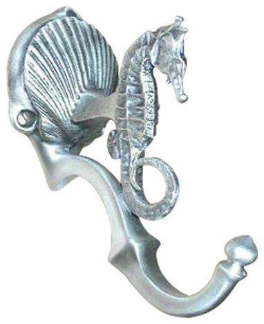 Sea Horse Hook, Antique Brass