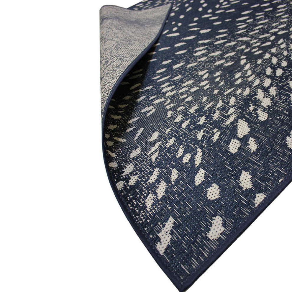 Lebombo Lodge Area Rug, Indoor/Outdoor, Carpet, Runner, Mat, Navy Square 7'x7'