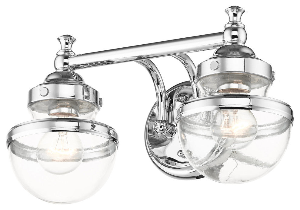 Livex Lighting Oldwick 2 Light Polished Chrome Vanity Sconce
