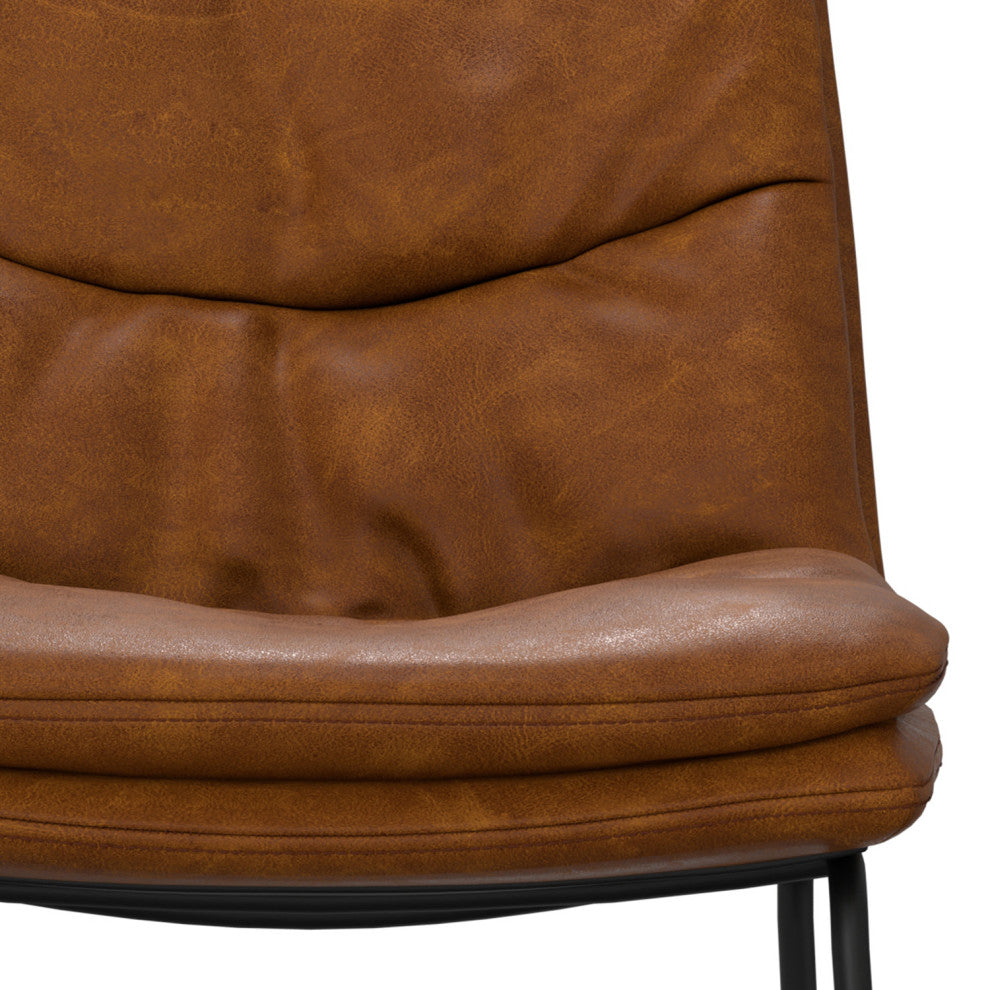 Danika Counter Height stool, Set of 2, Camel Brown Vegan Faux Leather