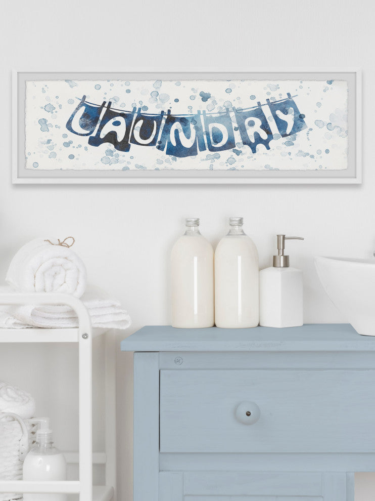 "Clothesline" Framed Painting Print, 45x15