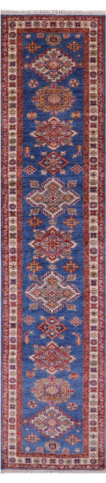 2' 10" X 12' 5" Hand-Knotted Super Kazak Runner Rug Q11232